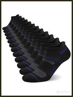 Men's Ankle Athletic Socks Cushioned Breathable Low Cut Arch Support 6 Pairs